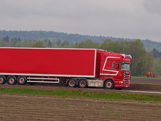 Image showing Red cargo lorry