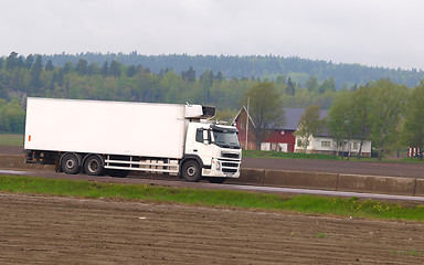 Image showing White truck on the road