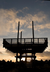 Image showing Observation Deck Silhouette, South Jetty