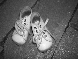 Image showing Old baby shoes