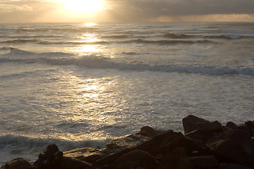 Image showing Sun Sinking into the Pacific