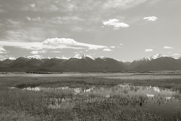 Image showing The Mission Mountains (b&w)