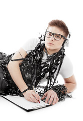 Image showing Young man wrapped in tape