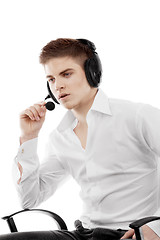 Image showing Young man in headset