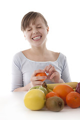 Image showing Image of a girl with fruit