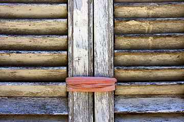 Image showing brown wood venetian blind  in colonia