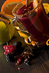 Image showing Mulled Wine and Fruits