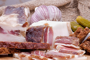 Image showing Raw Smoked Homemade Bacon