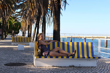 Image showing Young beautiful woman in Lisbon