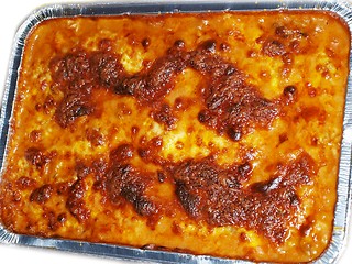 Image showing Melted cheese on lasagna