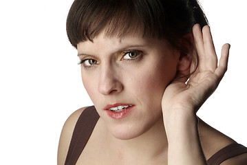 Image showing listening woman