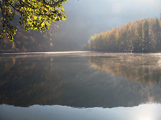 Image showing Sunrise by lake