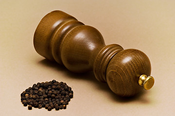 Image showing Pepper-mill and Grains