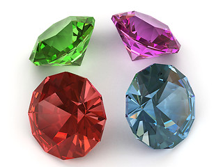 Image showing Multi-coloured gemstones