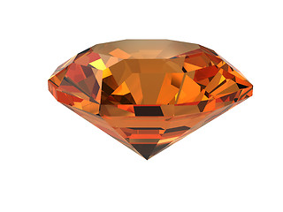 Image showing Dark-orange gemstone isolated on white