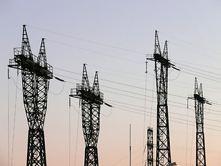 Image showing Electricity pylons