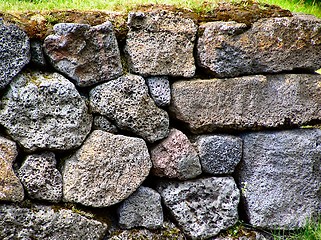 Image showing larva stone wall