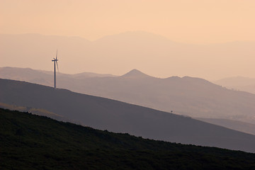 Image showing Wind Turbine on Hill
