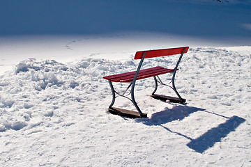 Image showing Bench in Snow