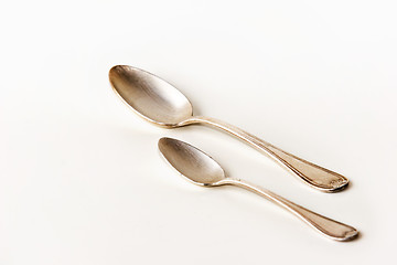 Image showing silver spoons