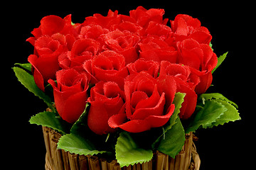 Image showing Red Roses on Black