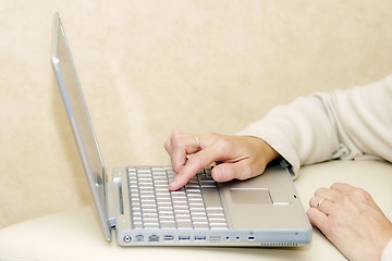 Image showing Using a Laptop
