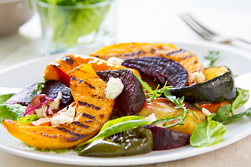 Image showing Grilled vegetables with feta cheese salad