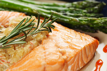 Image showing Baked salmon