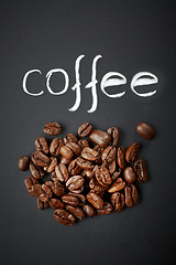 Image showing coffee beans on black background