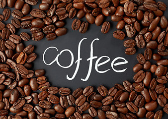Image showing coffee beans on black background