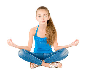 Image showing Girl in the blue blouse