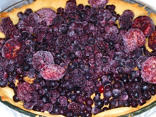 Image showing Fresh dark blue berry pie