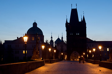 Image showing Charles bridge at nignt