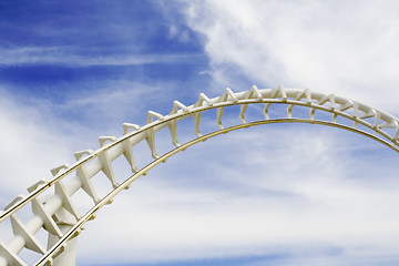 Image showing Empty roller coaster tracks

