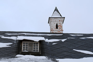 Image showing Dormer and Chimney in the Winter