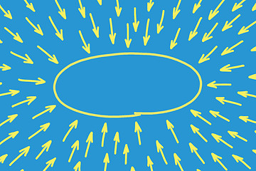 Image showing Blank Yellow Oval Shape On Blue