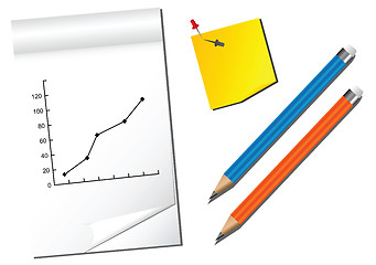 Image showing Notes and Pencils