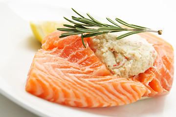 Image showing Stuffed salmon