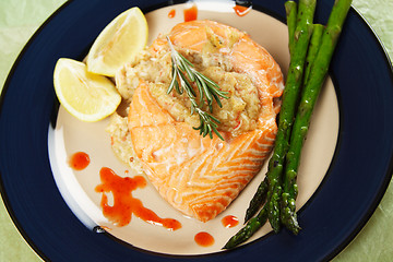 Image showing Stuffed salmon