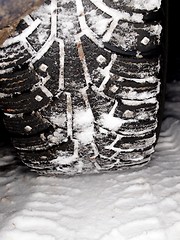 Image showing Car tire on snow