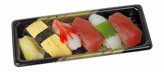 Image showing Tray with sushi