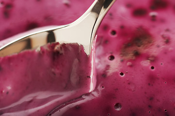 Image showing Blueberry mousse close-up