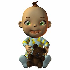 Image showing Toon Baby with Teddy