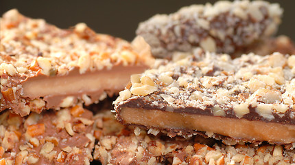 Image showing Variety of English Toffee with a shallow depth of field