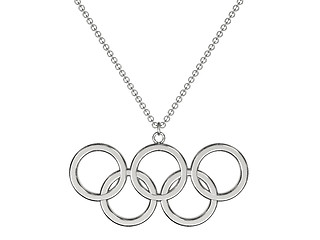 Image showing Platinum or silver pendant on chain