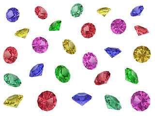 Image showing Several multi-coloured gemstones