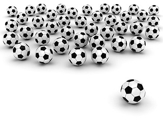Image showing Soccer balls on white