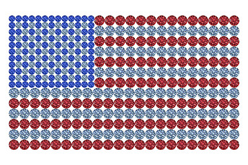 Image showing USA flag composed of different color brilliants