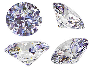 Image showing Four view of diamond isolated on white