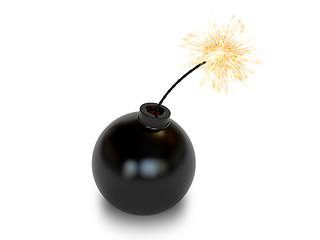 Image showing Bomb in old style with a burning wick